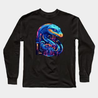 Cyber Snake, Techno Viper of a Digital Realm Long Sleeve T-Shirt